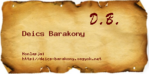 Deics Barakony névjegykártya